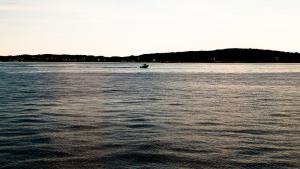 casco bay with boat