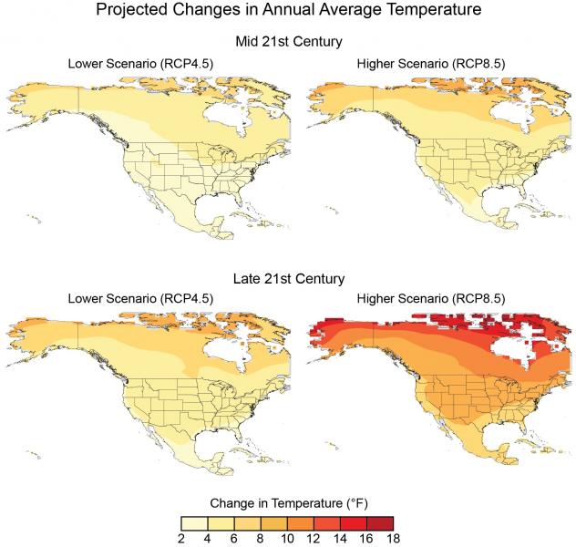 Projected Changes in Annual Average Temperature