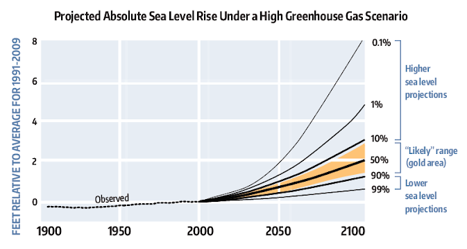Projected Sea Level Rise graph