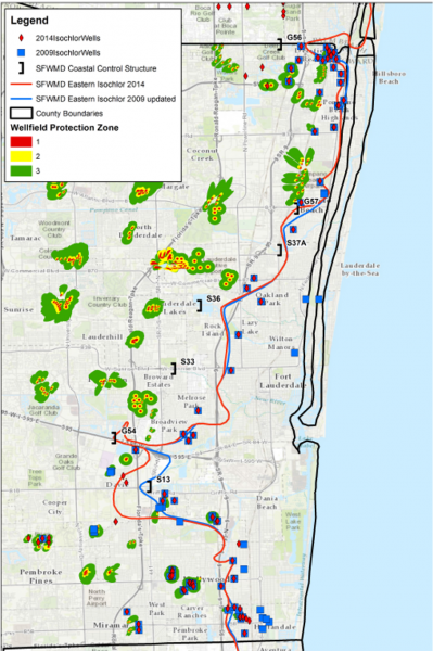 Broward Cty wells impacted by sea level rise