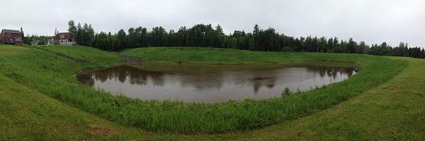 A stormwater detention basin