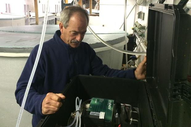 Bill Mook checks sensors